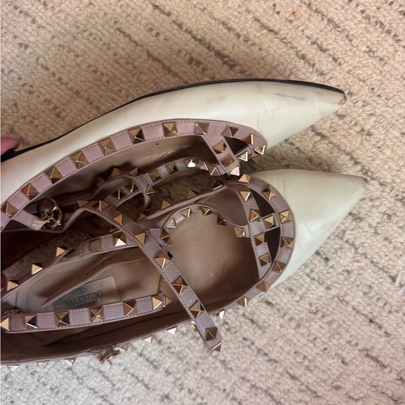 Valentino Cream and Tan Studded Flats / very good condition ⭐️ authentic - Picture 13 of 13